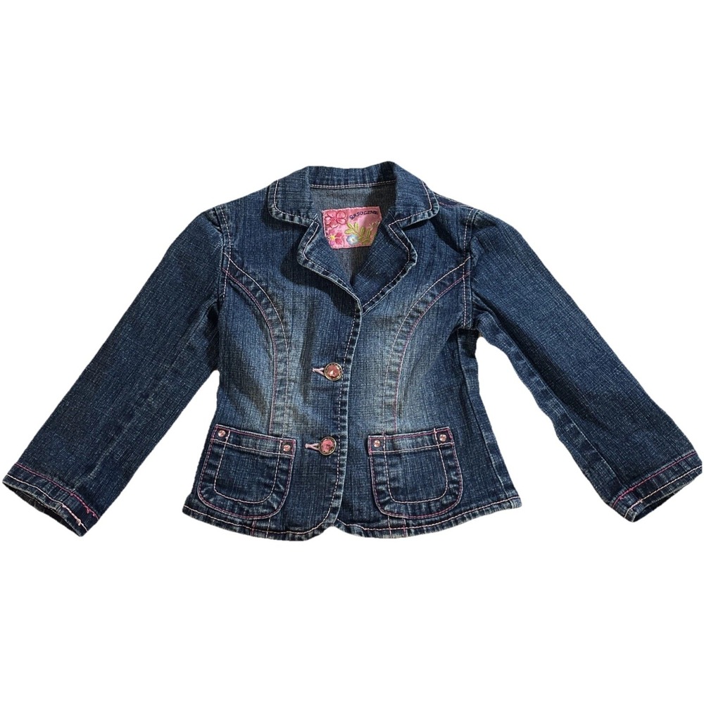 Gasoline Toddler Girl Size 2T Long Sleeve Denim‎ Bling Jacket